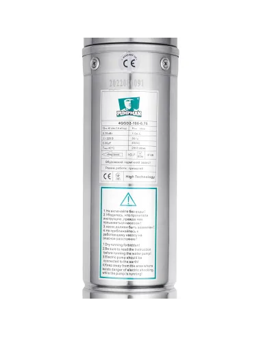 Шнековый насос для скважин Pumpman 4QGD2-100-0.75 0.75 кВт, кабель 12 метров