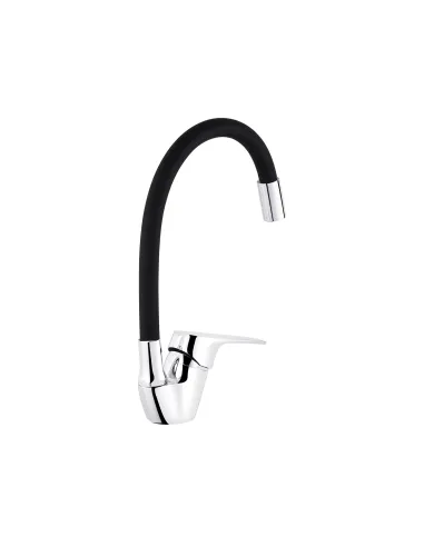 Смеситель для кухни Kroner KRM Odra - C032BLK, с гибким изливом
