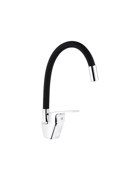 Смеситель для кухни Kroner KRM Odra - C032BLK, с гибким изливом