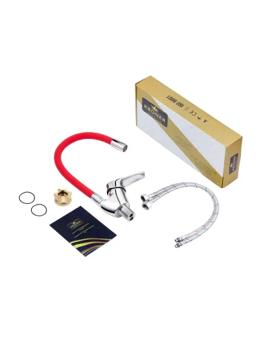 Смеситель для кухни Kroner KRM Odra - C032RED, с гибким изливом