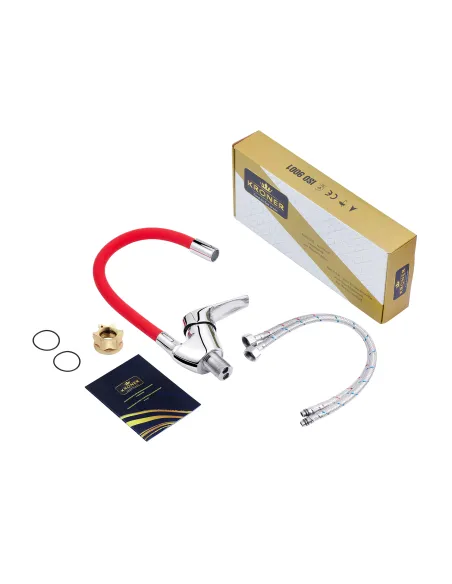 Смеситель для кухни Kroner KRM Odra - C032RED, с гибким изливом