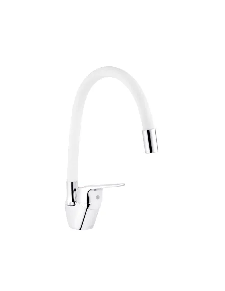 Смеситель для кухни Kroner KRM Odra - C032WHI, с гибким изливом