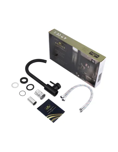 Змішувач для кухні Kroner KRP Edelstahl Klassisch - SCH035, чорний