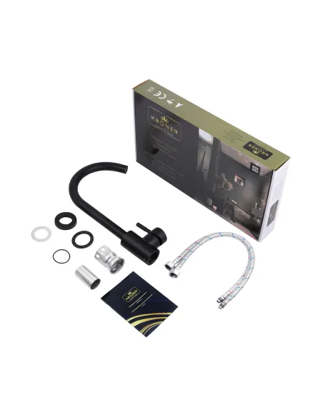 Змішувач для кухні Kroner KRP Edelstahl Klassisch - SCH035, чорний Змішувач для кухні Kroner KRP Edelstahl Klassisch - SCH035, чорний