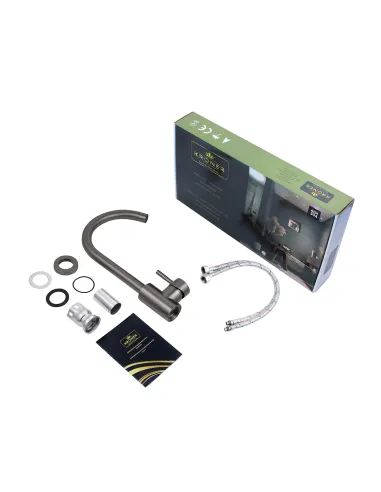 Змішувач для кухні Kroner KRP Edelstahl Klassisch - SCH035PVD, графіт