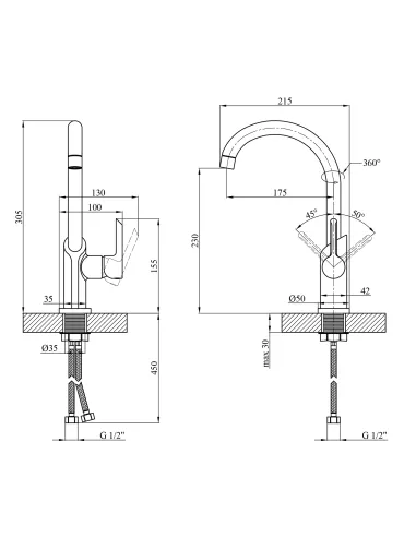 Змішувач для кухні Kroner KRP Essen - SCH030