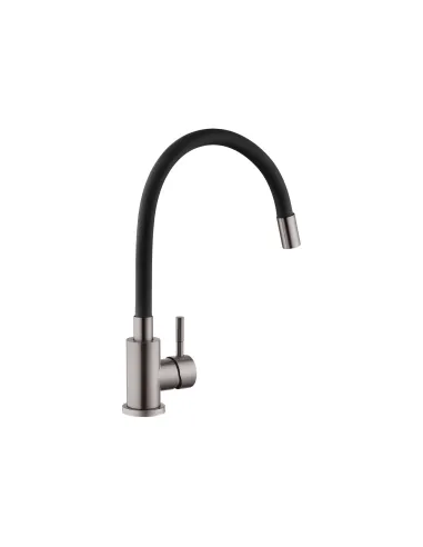 Смеситель для кухни Kroner KRP Edelstahl Klassisch - PVD035BLK, с гибким изливом