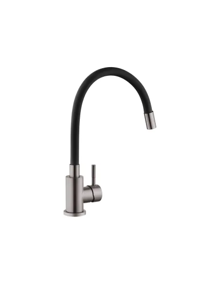 Змішувач для кухні Kroner KRP Edelstahl Klassisch - PVD035BLK, з гнучким виливом
