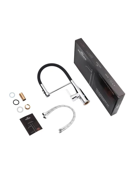 Змішувач для кухні Kroner KRP Ersel - C03111BLK, з гнучким виливом