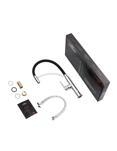 Смеситель для кухни Kroner KRP Ersel - C03900BLK, с гибким изливом