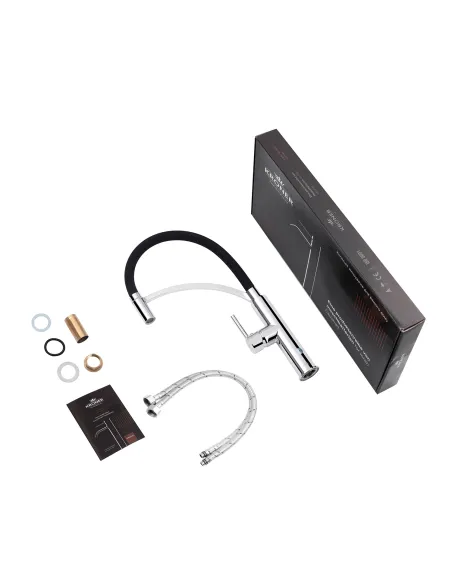 Змішувач для кухні Kroner KRP Ersel - C03900BLK, з гнучким виливом