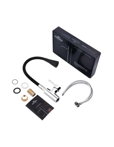 Смеситель для кухни Kroner KRP Küche - C031BLK, с гибким изливом