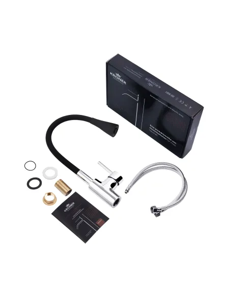 Смеситель для кухни Kroner KRP Küche - C031BLK, с гибким изливом