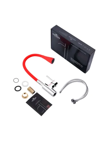 Смеситель для кухни Kroner KRP Küche - C031RED, с гибким изливом