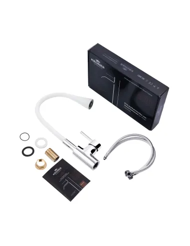 Смеситель для кухни Kroner KRP Küche - C031WHI, с гибким изливом