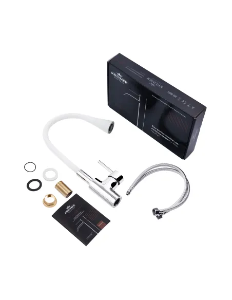 Змішувач для кухні Kroner KRP Küche - C031WHI, з гнучким виливом