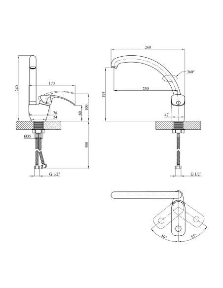 Смеситель для кухни Kroner KRP Konstante - C032 Смеситель для кухни Kroner KRP Konstante - C032