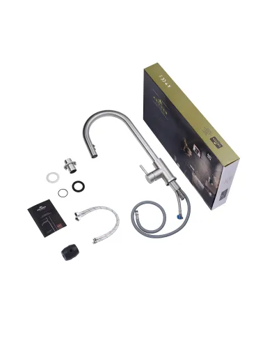 Змішувач для кухні Kroner KRP Edelstahl Klassisch - ESG03915, з висувним виливом