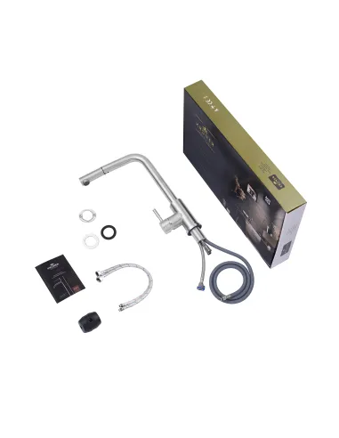 Смеситель для кухни Kroner KRP Edelstahl Klassisch - ESG03917, с выдвижным изливом