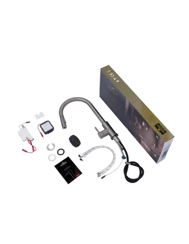 Смеситель для кухни Kroner KRP Edelstahl Klassisch - PVD03916, с выдвижным изливом, сенсорный