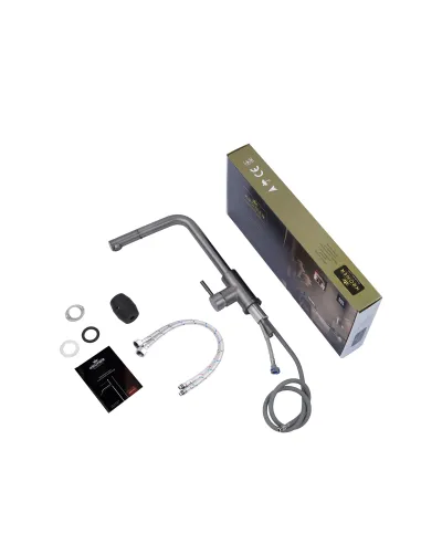 Смеситель для кухни Kroner KRP Edelstahl Klassisch - PVD03917, с выдвижным изливом