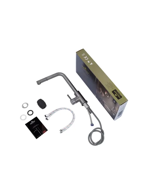 Змішувач для кухні Kroner KRP Edelstahl Klassisch - PVD03917, з висувним виливом