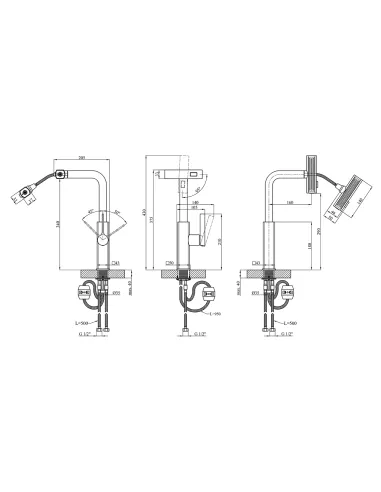 Смеситель для кухни Kroner KRP Edelstahl Klassisch - SCH03918, с выдвижным изливом