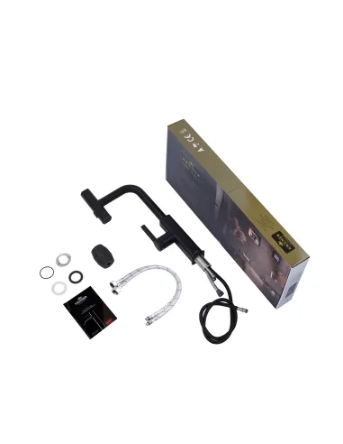 Змішувач для кухні Kroner KRP Edelstahl Klassisch - SCH03918, з висувним виливом