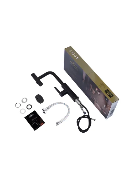 Змішувач для кухні Kroner KRP Edelstahl Klassisch - SCH03918, з висувним виливом