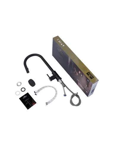 Смеситель для кухни Kroner KRP Edelstahl Klassisch - SCH03915, с выдвижным изливом