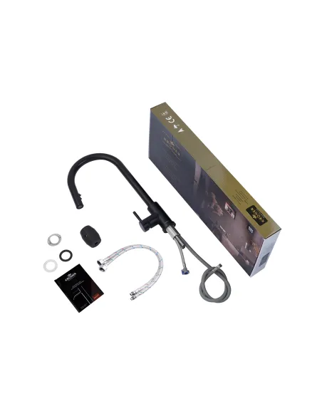 Смеситель для кухни Kroner KRP Edelstahl Klassisch - SCH03915, с выдвижным изливом