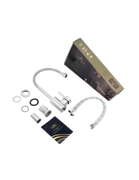 Змішувач для кухні Kroner KRP Edelstahl Klassisch - ESG035-1, з гнучким виливом