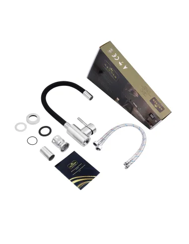 Смеситель для кухни Kroner KRP Edelstahl Klassisch - ESG035BLK, с гибким изливом