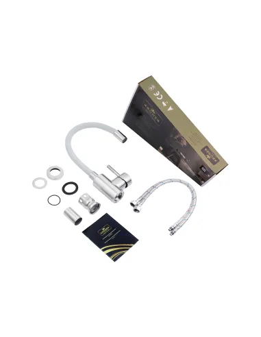 Смеситель для кухни Kroner KRP Edelstahl Klassisch - ESG035GRA, с гибким изливом