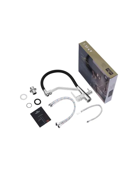 Смеситель для кухни Kroner KRP Edelstahl Klassisch - ESG03817BLK, с подключением к фильтру