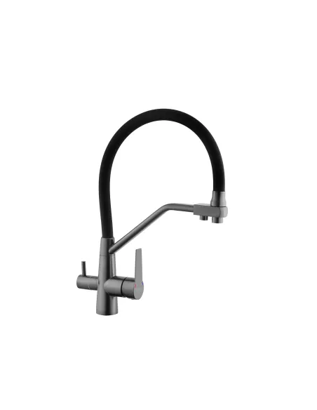 Смеситель для кухни Kroner KRP Edelstahl Klassisch - PVD03817BLK, с подключением к фильтру Смеситель для кухни Kroner KRP Edelstahl Klassisch - PVD03817BLK, с подключением к фильтру