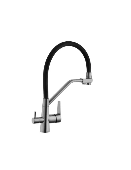 Смеситель для кухни Kroner KRP Edelstahl Klassisch - PVD03817BLK, с подключением к фильтру Смеситель для кухни Kroner KRP Edelstahl Klassisch - PVD03817BLK, с подключением к фильтру