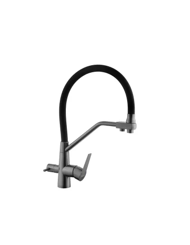 Смеситель для кухни Kroner KRP Edelstahl Klassisch - PVD03817BLK, с подключением к фильтру