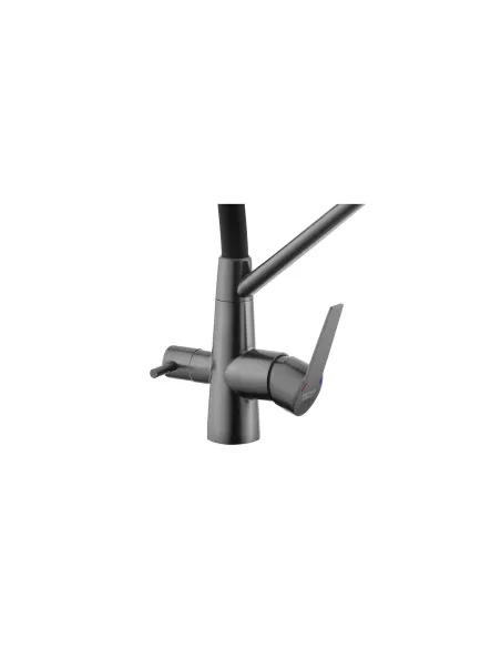 Змішувач для кухні Kroner KRP Edelstahl Klassisch - PVD03817BLK, з підключенням до фільтра Змішувач для кухні Kroner KRP Edelstahl Klassisch - PVD03817BLK, з підключенням до фільтра