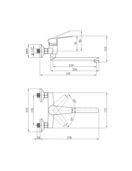 Смеситель для кухни Kroner KRM Oker - С040