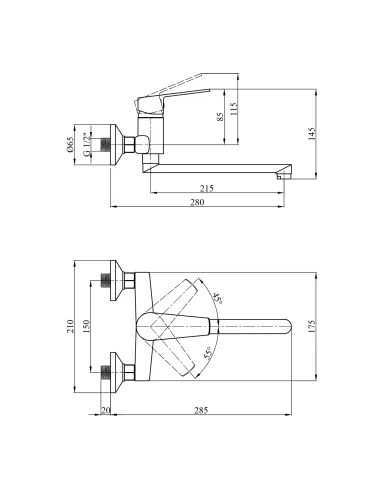 Змішувач для кухні Kroner KRP Brocken - С040
