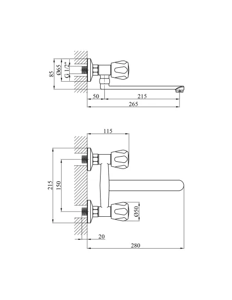 Змішувач для кухні Kroner KRP Hamburg - C040, двовентильний Змішувач для кухні Kroner KRP Hamburg - C040, двовентильний
