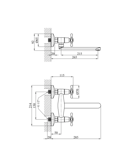 Змішувач для кухні Kroner KRP Royce - C040, двовентильний