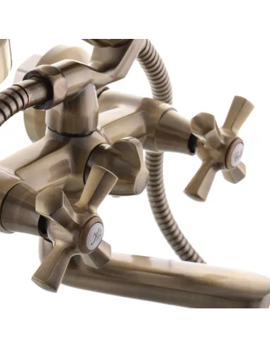 Змішувач для ванни Mixxus Premium Retro 142 Bronze MI1652 з душовим набором, двовентильний