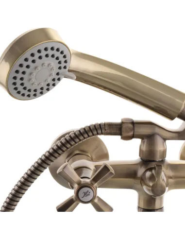 Смеситель для ванны Mixxus Premium Retro 142 Bronze MI1652 с душевым набором, двухвентильный