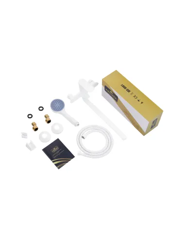 Смеситель для ванны Kroner KRM Fulda - W070, с душевым набором, белый