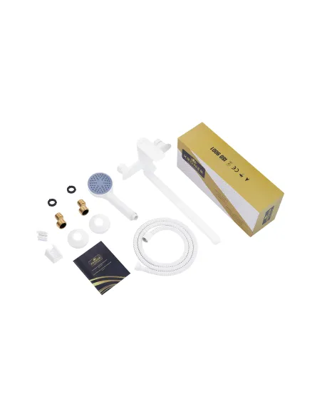 Смеситель для ванны Kroner KRM Fulda - W070, с душевым набором, белый