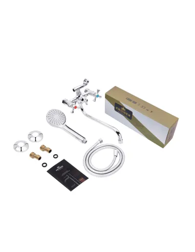 Смеситель для ванны Kroner KRM Rhein - C073, с душевым набором, хром