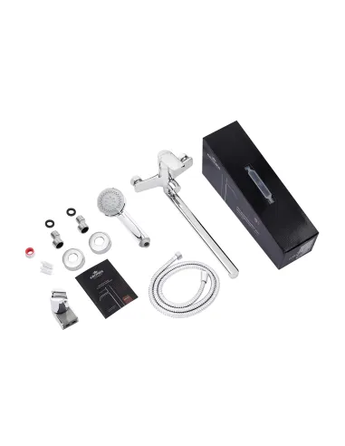 Смеситель для ванны Kroner KRP Dorn - C070, с душевым набором, хром