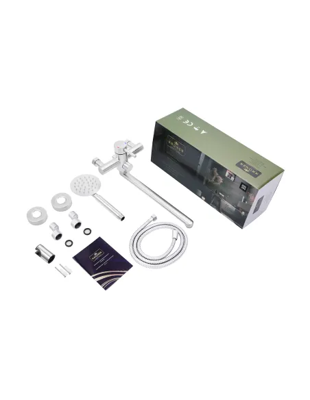 Змішувач для ванни Kroner KRP Edelstahl Klassisch - ESG070 з душовим набором, нікель